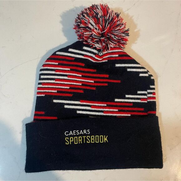 New York Rangers Pom Pom Beanie Hat with Cuff Black Red OS - Picture 5 of 8